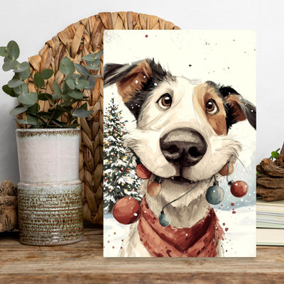 Contemporary Art Contemporary Dog Nature Winter Wall Art by Emel Tunaboylu - Wrapped Canvas Print