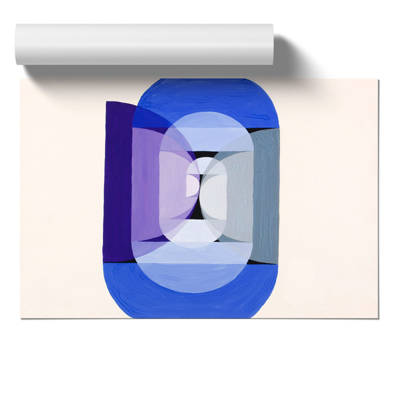 Blue Grey Violet Wheel by Joseph Schillinger - No Frame Painting, 30cm H x 42cm W x 0.1cm D