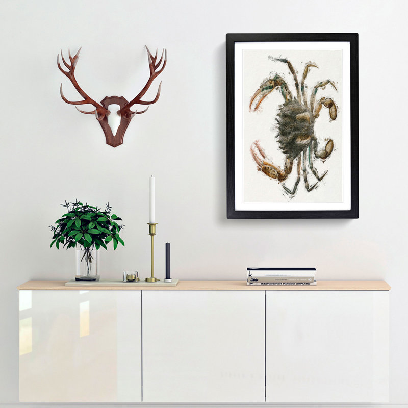 Lady Crab by J.E. De Kay - Framed Print, Black Framed, 48cm H x 36cm W x 2cm D