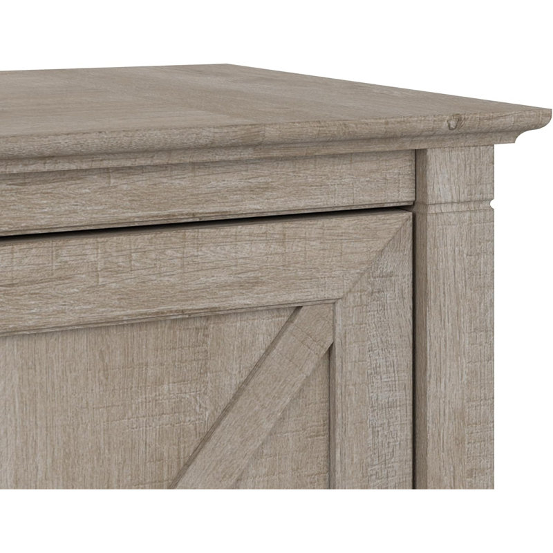 Washed Gray 2 Drawer Lateral File Cabinet with X Pattern