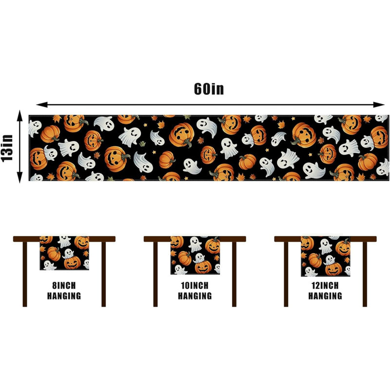 Chemin de table Halloween Ghost Pumpkin, L 60 po