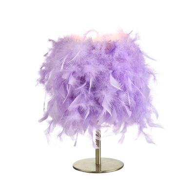 Wimmer Modern and Chic Real Feather Table Lamp with Base and Switch