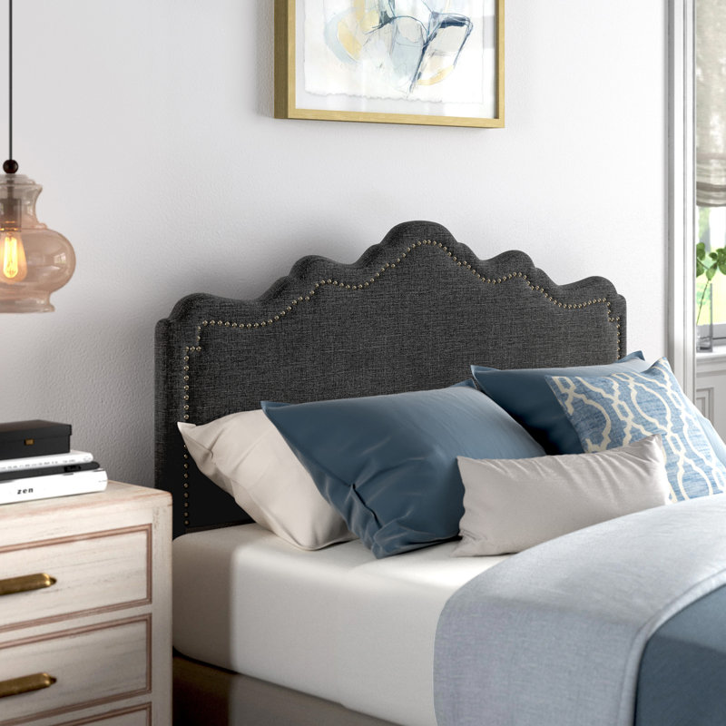 Arhaan Paskett Modern And Contemporary Headboard, Dark Gray, King