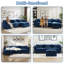 Canapé modulaire en chenille 3 places - Canapé-lit modulaire à assise profonde avec repose-pieds-1530039997