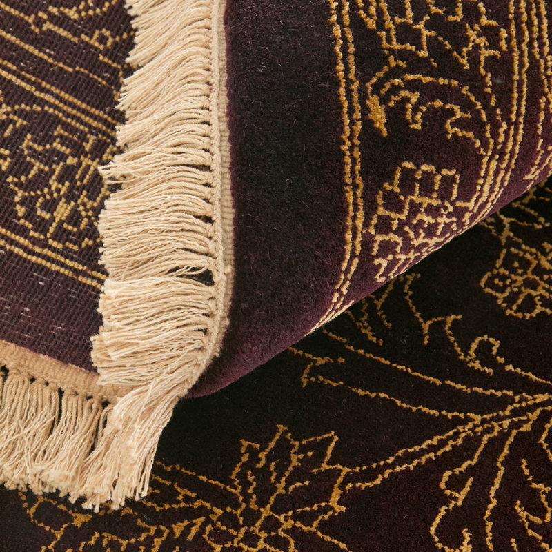 Tapis damassé Armitage, Bourgogne, Rectangle 9 pi 6 po x 13 pi 6 po