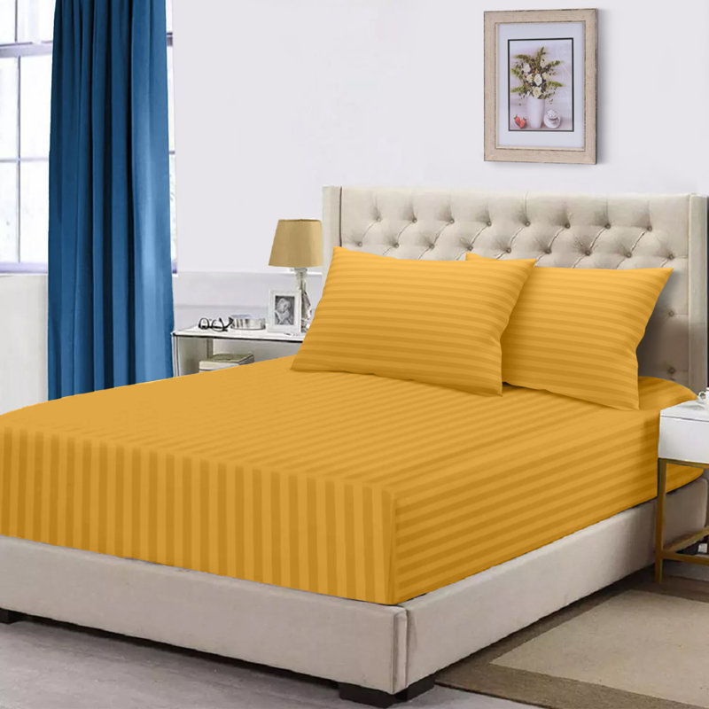 Gerde Super Soft Microfiber Extra Deep Fitted Sheet, Double (137 x 191cm), Ochre