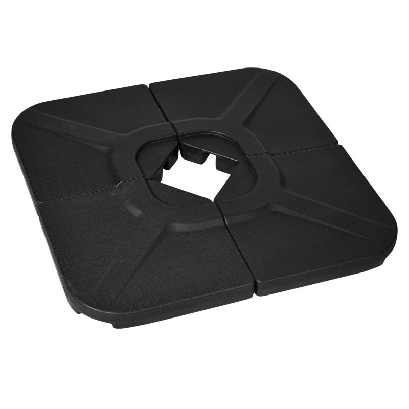 4 poids de base de parasol en porte-à-faux de 175 lb - noir. Fortifiez la position du parasol avec différents environnements avec de l'eau / du sable. Poids portables et empilables, 4., noir. &
