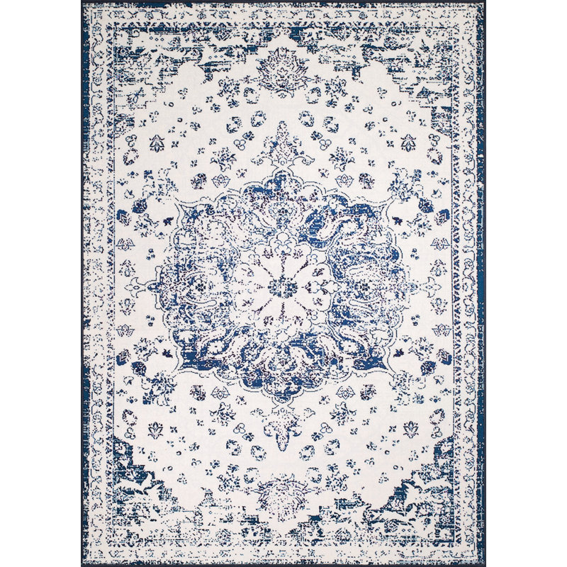 Tapis bleu marine Fabienne, Rectangle 1 pi 8 po x 2 pi 7 po