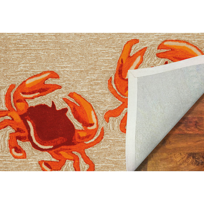 Tapis de cuisine Anchoretta, Rectangle 2 pi x 3 pi, Beige/bleu