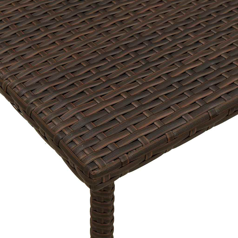 Garden Coffee Table Rectangular 40X40x37 Cm Poly Rattan, Brown