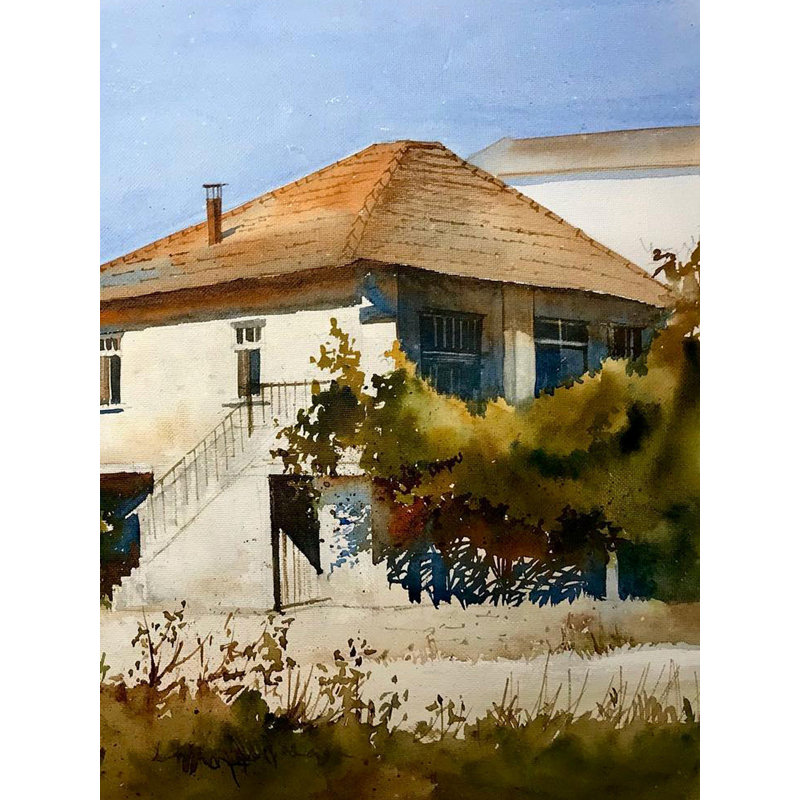 Maison d'amis | Aquarelle par Abhijeet Bahadure