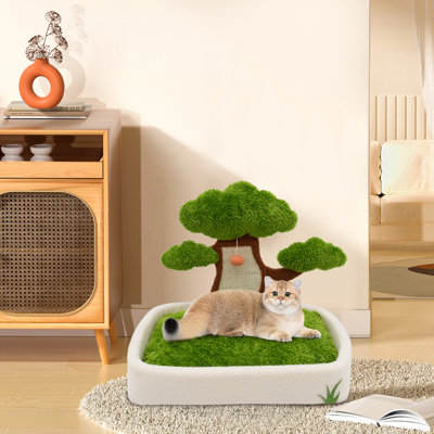 Daymein Velvet Bolster Pet Bed