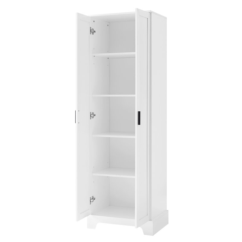 Armoire de rangement double en MDF pour salle de bain et bureau avec tablette réglable - blanc, Blanc