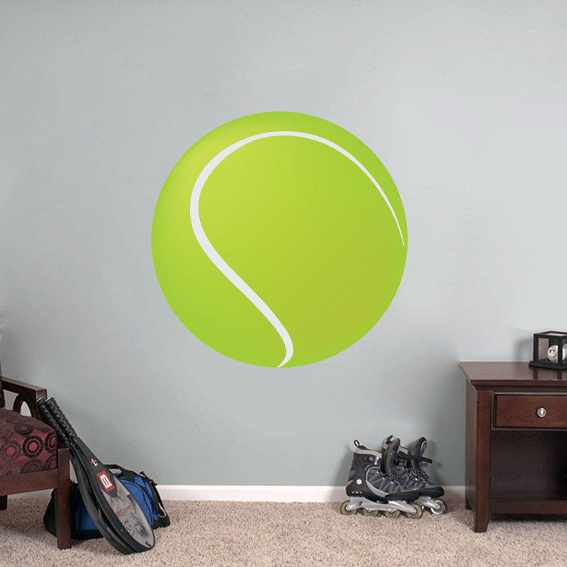 Décalcomanie murale imprimée boule de tennis, H 6 po x l 6 po