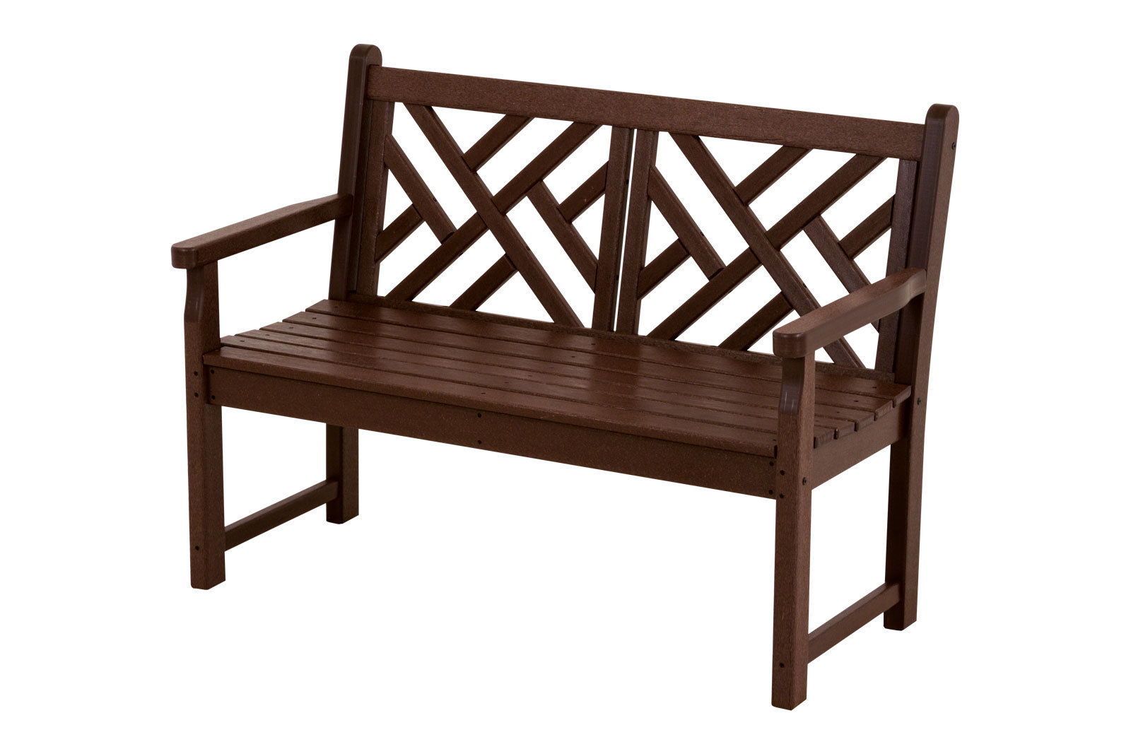 POLYWOOD® Chippendale 47" Garden Bench, Mahogany