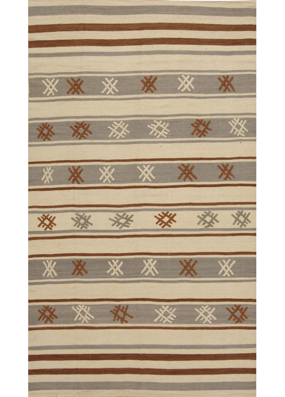 Striped Area Rug in Beige/Gray