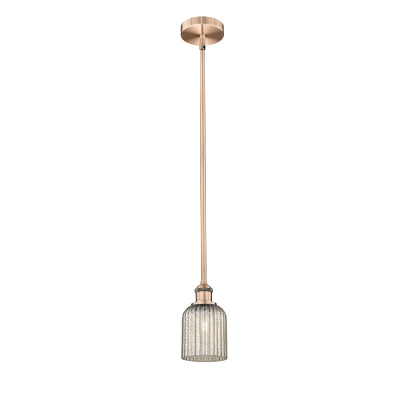 Luminaire suspendu 1 lumière Aalina, Cuivre antique, Gris métallique