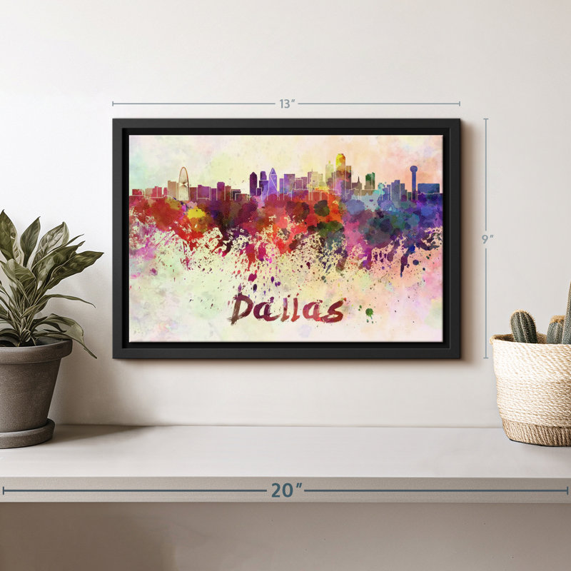 «Dallas Skyline Colors», reproduction sur toile, H 9 po x l 13 po