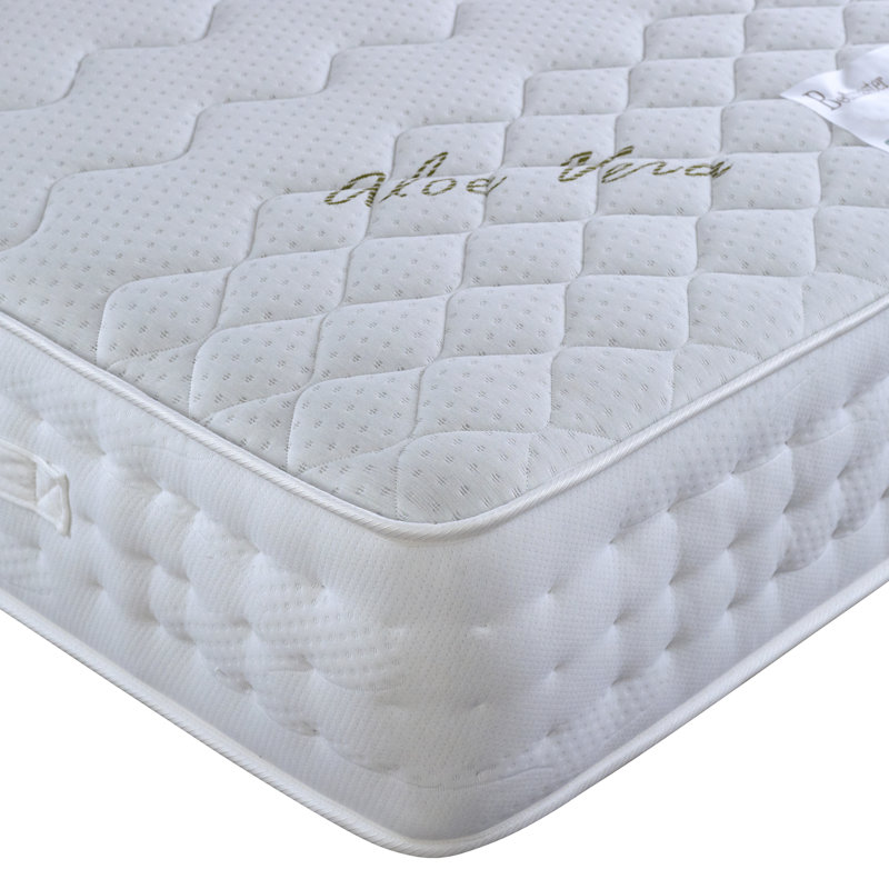 Kinmel Pocket Upholstered UK King - DE 150 X 200 Cm Divan Bed with Mattress, Kingsize (5'), Without Drawer, White