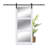 Double-sided  Glass Mirror and Solid Manufactured Wood Sliding Barn Door with Installation Hardware Kit(Soft Close Inclued)-105756625