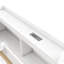 Lit simple blanc en forme de L avec bibliothèques avec prises de courant, station et deux tiroirs de rangement - Stable et fonctionnel pour lit de petite taille, blanc, chambre de charge