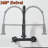 Black Wall Mount Kitchen Sink Faucet Black 8 Inch 2 Handle Commercial Pull Down Mixer-125227255