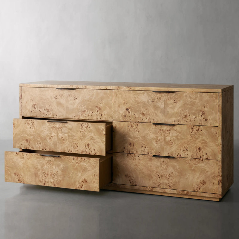 Buffet décoratif 6 tiroirs Vintage, H 33,46 po x l 63 po x P 19,69 po
