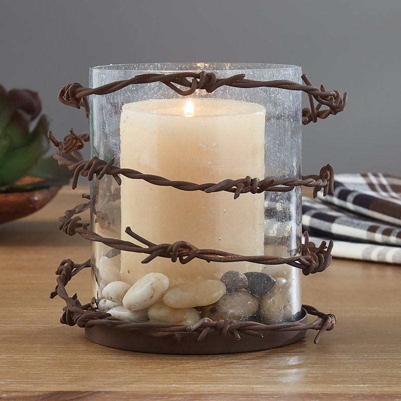 5.75'' H Iron And Glass Tabletop Pillar