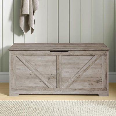 Storage bench with 2 safety hinges