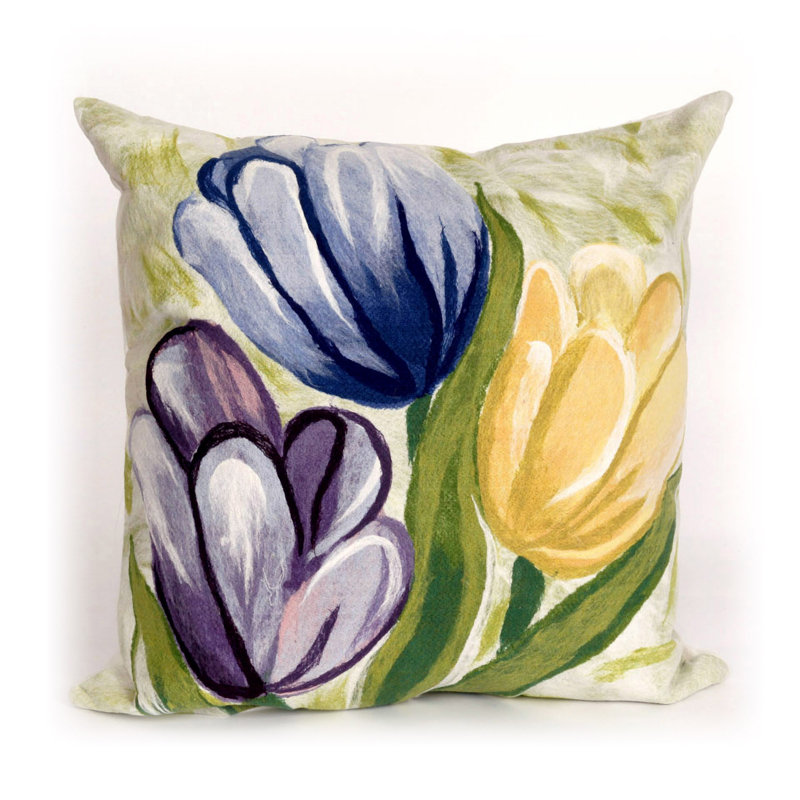 Annemarie Tulips Outdoor Rectangular Pillow Cover & Insert, 20" x 20", Cool