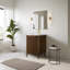 Ensemble de meuble-lavabo autoportant simple 24 po en brume de noyer avec plateau en pierre d'ingénierie Tavoleto Tavoleto-94514451-94514453
