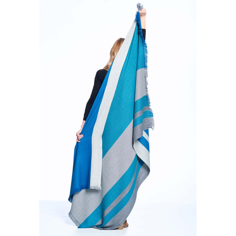 Hand Woven Throw Blanket, Blue Nile
