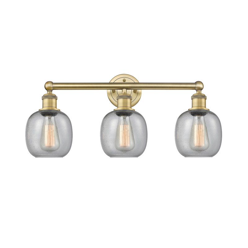 Éclairage pour meuble-lavabo de salle de bain 24 po 3 lumières Carlucci, Granuleux, Laiton brossé