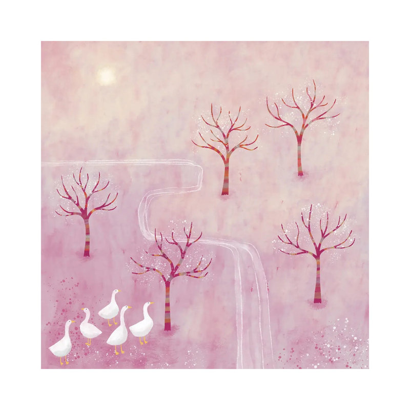Geese In The Orchard by Nic Squirrell - Wrapped Canvas Gallery-Wrapped Canvas Giclée, Wrapped Canvas, 37" H x 37" W
