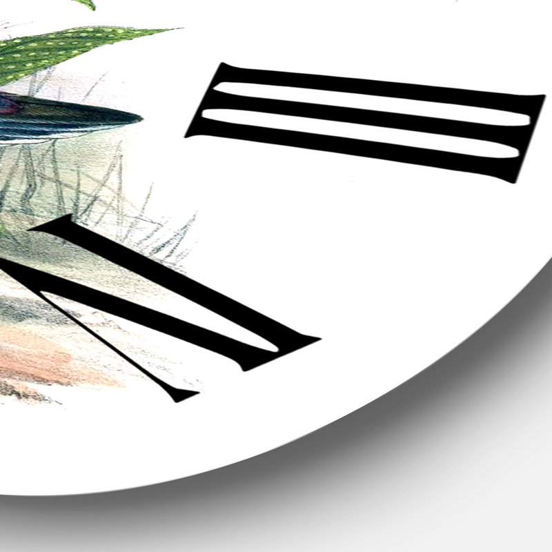 Vintage Birds In The Wild IV - Horloge murale traditionnelle, Surdimensionné