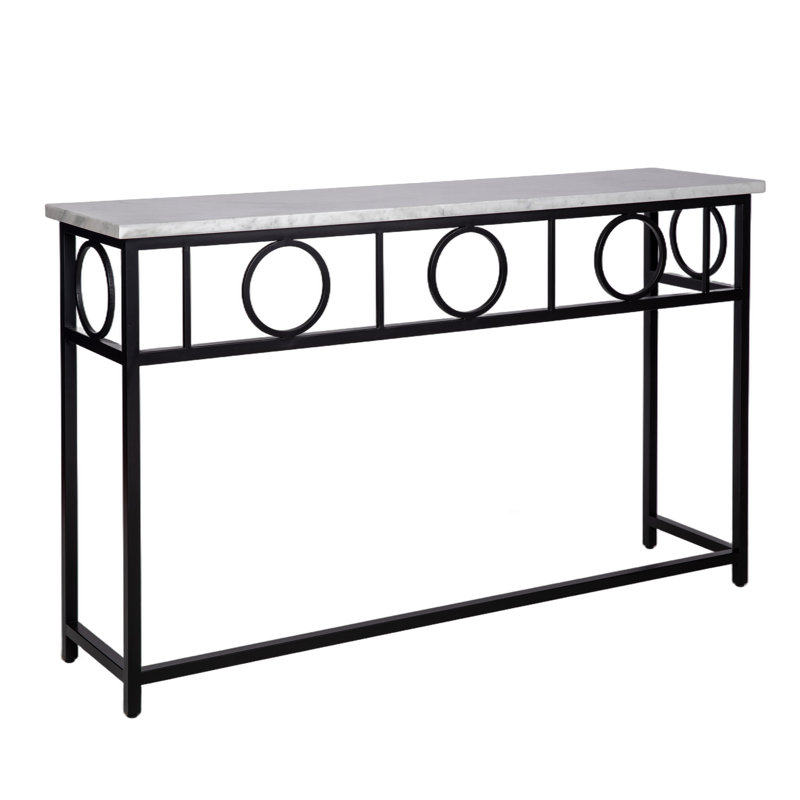 Hampton Console Table, Carrera Marble, Flat Black