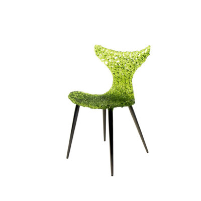 DAINTE Stitch Wing Back Parsons Chair – Modern Ocean-Inspired Dining Chair with Light Reflecting Finish, Luxury Designer Accent Chair