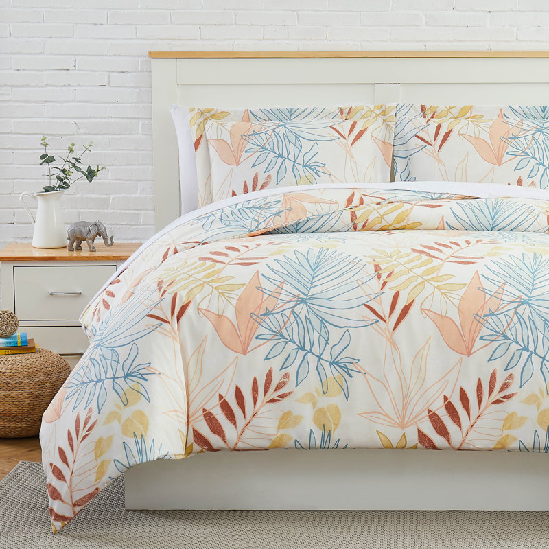 Tropic Leaf Oversized Microfiber Down Alternative Comforter Set by Southshore Fine Linens, Twin Comforter + 1 Standard Sham