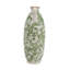 Vase en céramique blanc avec motif floral vert et petites poignées-678273871