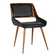 Almar Mid-Century Upholstered Dining Chair in Walnut Finish with Open Lower Back