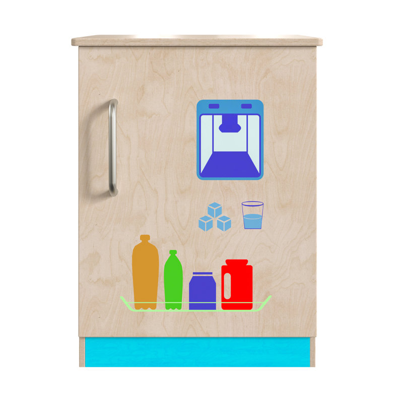 Bright Beginnings Commercial Grade Wooden Kitchen Refrigerator with Integrated Storage