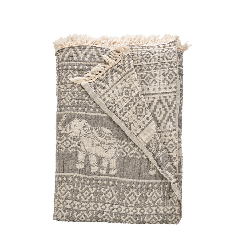 Courtepointe 100% coton Haywood, Anthracite