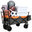 Chariot pliable de 480 lb avec auvent et moustiquaire, poussette pliable à roulettes tout-terrain de 7 po, poignées réglables et porte-gobelets, grande capacité pour le camping, les sports et le jardin-120978969