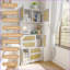 Armoire de rangement | Portes modernes en rotin, 4 armoires, 4 tiroirs, comptoir et amp; Prise de courant | Panneau de fibres à densité moyenne | L 31,5 po x P 11,8 po x H 70,9 po
