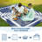 9x18 Navy/White Modern Leaf Reversible Outdoor Patio Rug, Waterproof Plastic Straw Carpet, UV Resistant Foldable Floor Mat for RV Deck Camping Entrance Porch Picnic Balcony Beach-724205164-724205165