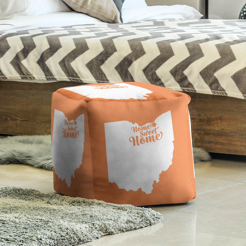 Repose-pieds à cubes cleveland the home, Orange