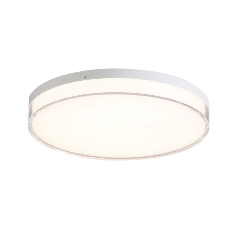 Bupal Acrylic LED Flush Mount, White, 1.5" H x 11" W x 11" D