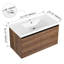 Meuble-lavabo brun 36 po avec lavabo en résine et armoire à 2 portes-885569136