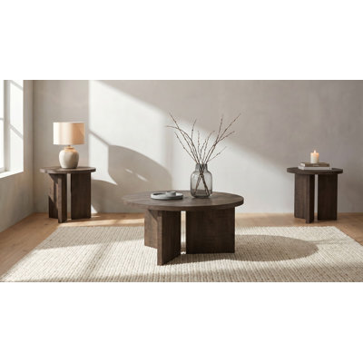 Ensemble de table basse et de table ronde 3 pièces Harout