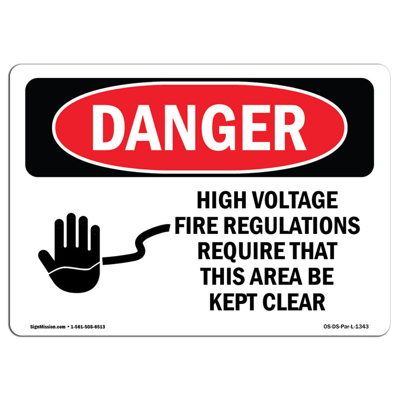 Signe de danger, H 12 po x l 18 po x P 0,1 po